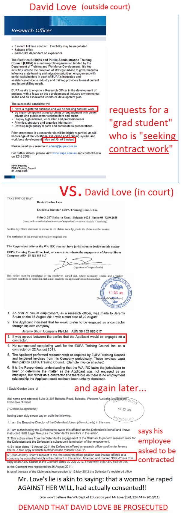 Proof David Gordon Love (EUPA) is a tax fraud